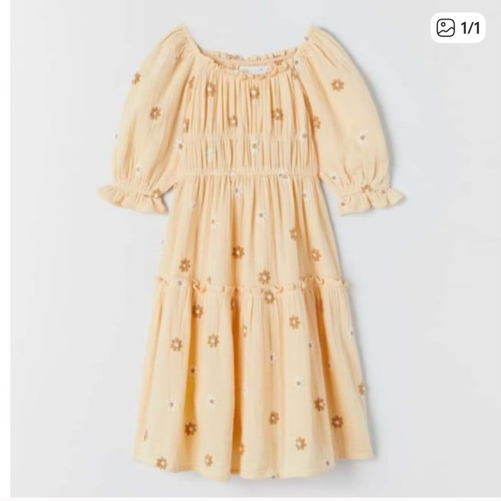Zara girl daisy butter yellow dress 13/14Y